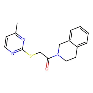 1-(3,4-dihydro-1H-isoquinolin-2-yl)-2-(4-methylpyrimidin-2-yl)sulfanylethanone structure