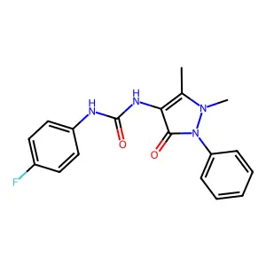 1-(1,5-dimethyl-3-oxo-2-phenylpyrazol-4-yl)-3-(4-fluorophenyl)urea structure