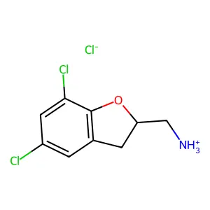 (5,7-dichloro-2,3-dihydro-1-benzofuran-2-yl)methylazanium chloride structure