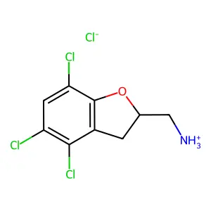(4,5,7-trichloro-2,3-dihydro-1-benzofuran-2-yl)methylazanium chloride structure
