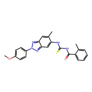 1-[2-(4-Methoxy-phenyl)-6-methyl-2H-benzotriazol-5-yl]-3-(2-methyl-benzoyl)-thiourea structure