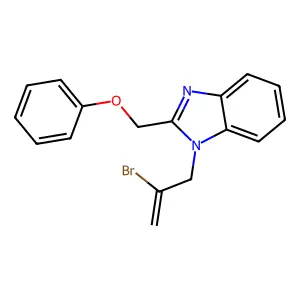 1-(2-bromoprop-2-enyl)-2-(phenoxymethyl)benzimidazole structure