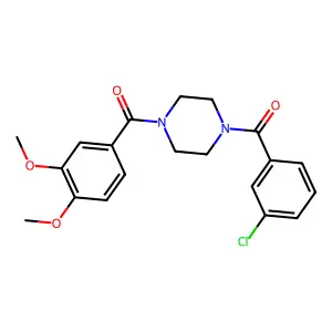 1-(3-chlorobenzoyl)-4-(3,4-dimethoxybenzoyl)piperazine structure
