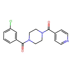 1-(3-chlorobenzoyl)-4-isonicotinoylpiperazine structure