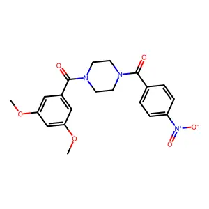 1-(3,5-dimethoxybenzoyl)-4-(4-nitrobenzoyl)piperazine structure