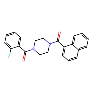 1-(2-fluorobenzoyl)-4-(1-naphthoyl)piperazine structure