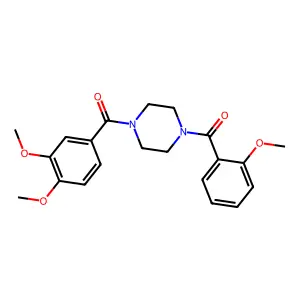 1-(3,4-dimethoxybenzoyl)-4-(2-methoxybenzoyl)piperazine structure