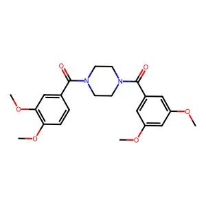 1-(3,4-dimethoxybenzoyl)-4-(3,5-dimethoxybenzoyl)piperazine structure