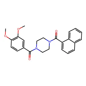 1-(3,4-dimethoxybenzoyl)-4-(1-naphthoyl)piperazine structure