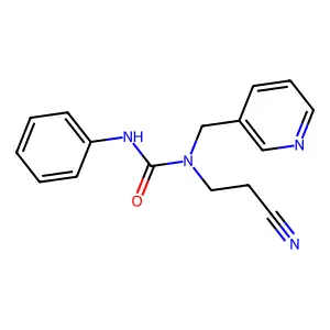 1-(2-cyanoethyl)-3-phenyl-1-(pyridin-3-ylmethyl)urea structure