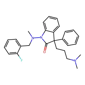 2-Indolinone, 3-(3-(dimethylamino)propyl)-1-((o-fluorobenzyl)methylamino)-3-phenyl- structure