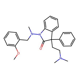 3-(2-(Dimethylamino)ethyl)-1-((o-methoxybenzyl)methylamino)-3-phenyl-2-indolinone structure