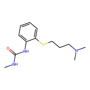 1-[2-[3-(dimethylamino)propylsulfanyl]phenyl]-3-methylurea structure