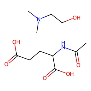 Deanol aceglumate structure