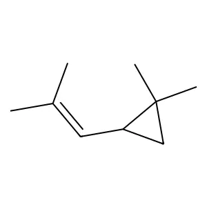 1,1-Dimethyl-2-(2-methyl-1-propenyl)cyclopropane structure