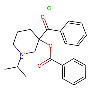 (3-benzoyl-1-propan-2-ylpiperidin-1-ium-3-yl) benzoate chloride structure