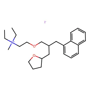 Ammonium, diethylmethyl(2-(3-(1-naphthyl)-2-(tetrahydrofurfuryl)propoxy)ethyl)-, iodide structure