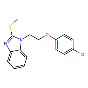 1-[2-(4-chlorophenoxy)ethyl]-2-methylsulfanylbenzimidazole structure