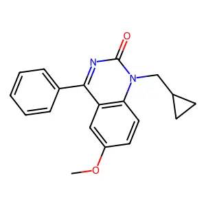 1-(cyclopropylmethyl)-6-methoxy-4-phenylquinazolin-2-one structure