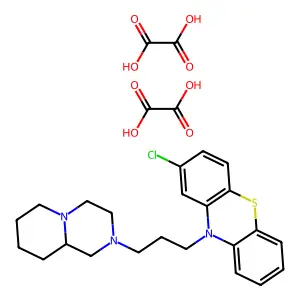 10-[3-(1,3,4,6,7,8,9,9a-octahydropyrido[1,2-a]pyrazin-2-yl)propyl]-2-chlorophenothiazine;oxalic acid structure