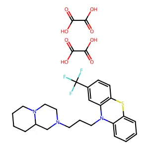 10-[3-(1,3,4,6,7,8,9,9a-octahydropyrido[1,2-a]pyrazin-2-yl)propyl]-2-(trifluoromethyl)phenothiazine;oxalic acid structure