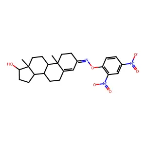 (8R,9S,10R,13S,14S,17S)-3-(2,4-dinitrophenoxy)imino-10,13-dimethyl-1,2,6,7,8,9,11,12,14,15,16,17-dodecahydrocyclopenta[a]phenanthren-17-ol structure