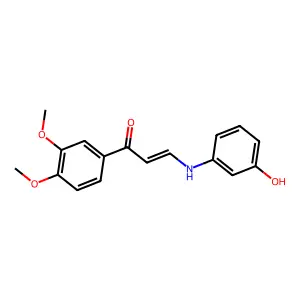 1-(3,4-dimethoxyphenyl)-3-(3-hydroxyanilino)-2-propen-1-one structure