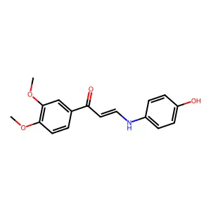 1-(3,4-dimethoxyphenyl)-3-(4-hydroxyanilino)-2-propen-1-one structure
