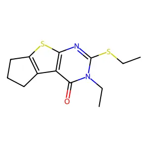 11-ethyl-10-ethylsulfanyl-7-thia-9,11-diazatricyclo[6.4.0.02,6]dodeca-1(8),2(6),9-trien-12-one structure