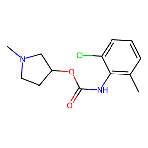 (1-methylpyrrolidin-3-yl) N-(2-chloro-6-methylphenyl)carbamate structure