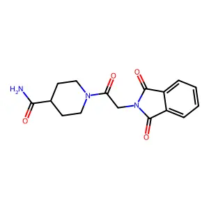 1-[2-(1,3-dioxoisoindol-2-yl)acetyl]piperidine-4-carboxamide structure