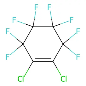 1,2-dichloro-3,3,4,4,5,5,6,6-octafluorocyclohexene structure