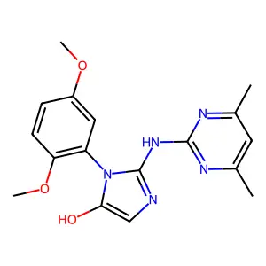 1-(2,5-dimethoxyphenyl)-2-[(4,6-dimethylpyrimidin-2-yl)amino]imidazol-5-ol structure