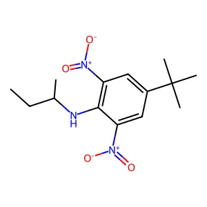N-butan-2-yl-4-tert-butyl-2,6-dinitroaniline structure