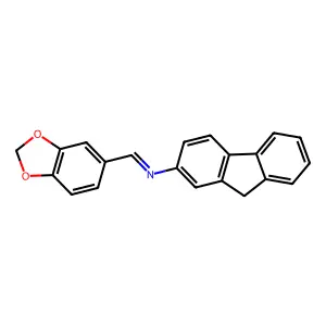 1-(1,3-benzodioxol-5-yl)-N-(9H-fluoren-2-yl)methanimine structure