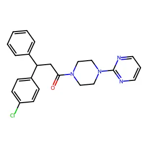 beta-(p-Chlorophenyl)phenethyl 4-(2-pyrimidyl)piperazinyl ketone structure