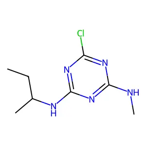 2-N-butan-2-yl-6-chloro-4-N-methyl-1,3,5-triazine-2,4-diamine structure
