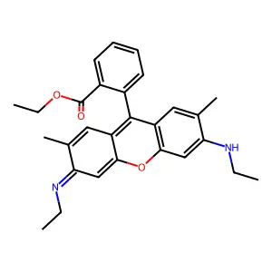 Ethyl 2-[6-(ethylamino)-3-(ethylimino)-2,7-dimethyl-3H-xanthen-9-yl]benzoate structure