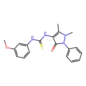1-(1,5-dimethyl-3-oxo-2-phenylpyrazol-4-yl)-3-(3-methoxyphenyl)thiourea structure