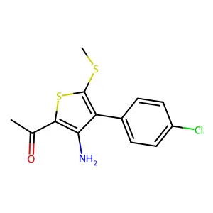 1-[3-amino-4-(4-chlorophenyl)-5-(methylsulfanyl)-2-thienyl]ethanone structure