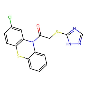 1-(2-chloro-10H-phenothiazin-10-yl)-2-(4H-1,2,4-triazol-3-ylsulfanyl)ethanone structure