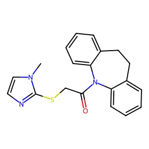 1-(10,11-dihydro-5H-dibenzo[b,f]azepin-5-yl)-2-[(1-methyl-1H-imidazol-2-yl)sulfanyl]ethanone structure