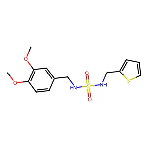 1-(3,4-dimethoxyphenyl)-N-(thiophen-2-ylmethylsulfamoyl)methanamine structure