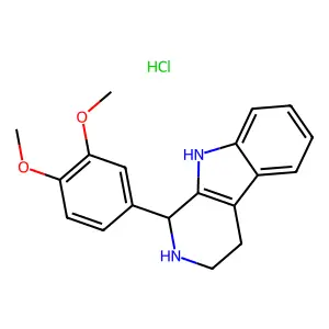 1-(3,4-dimethoxyphenyl)-2,3,4,9-tetrahydro-1H-pyrido[3,4-b]indole;hydrochloride structure