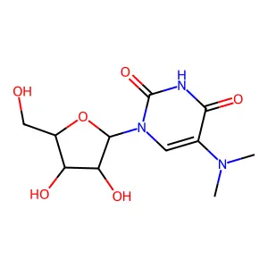1-[3,4-dihydroxy-5-(hydroxymethyl)oxolan-2-yl]-5-(dimethylamino)pyrimidine-2,4-dione structure