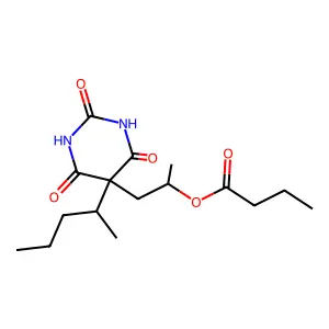 1-(2,4,6-trioxo-5-pentan-2-yl-1,3-diazinan-5-yl)propan-2-yl butanoate structure