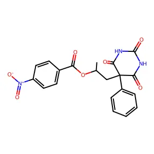 1-(2,4,6-trioxo-5-phenyl-1,3-diazinan-5-yl)propan-2-yl 4-nitrobenzoate structure