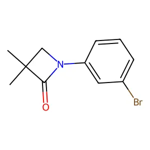 1-(3-bromophenyl)-3,3-dimethyl-2-azetanone structure