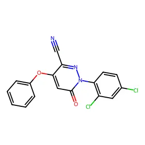 1-(2,4-dichlorophenyl)-6-oxo-4-phenoxypyridazine-3-carbonitrile structure