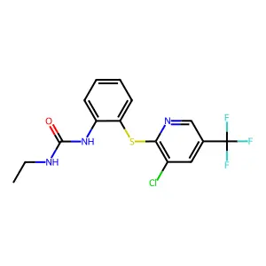 1-[2-[[3-chloro-5-(trifluoromethyl)-2-pyridinyl]sulfanyl]phenyl]-3-ethylurea structure
